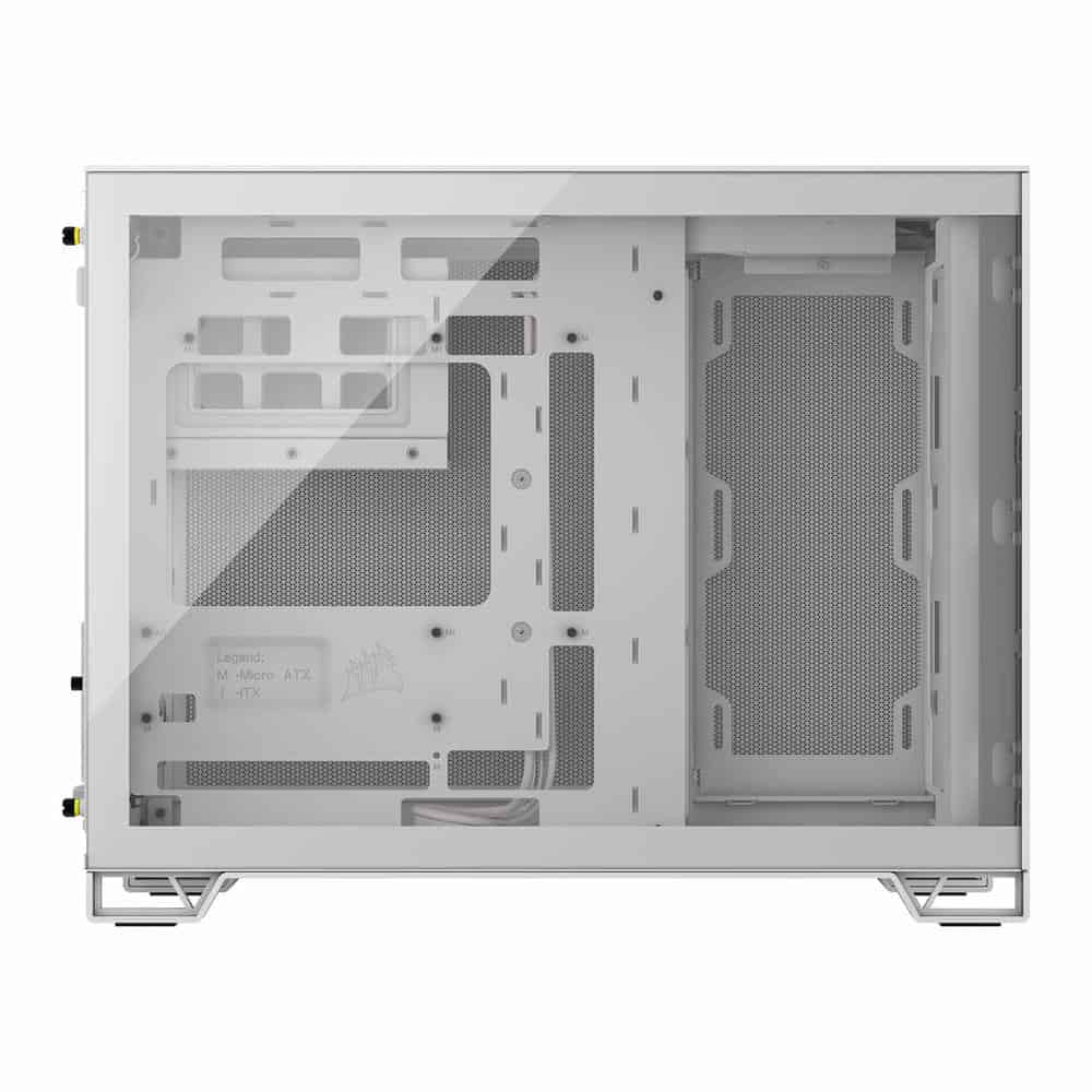 (image for) Corsair 2500D AIRFLOW White Dual Chamber Tempered Glass Micro ATX PC Case